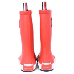 Rode Waterdichte Regenlaarzen met Iconische Vlag