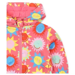 Rode windjack met zonprint