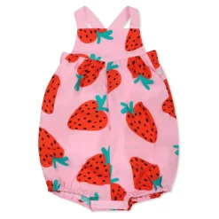 Roze Aardbei Romper met Vierkante Halslijn