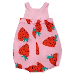 Roze Aardbei Romper met Vierkante Halslijn