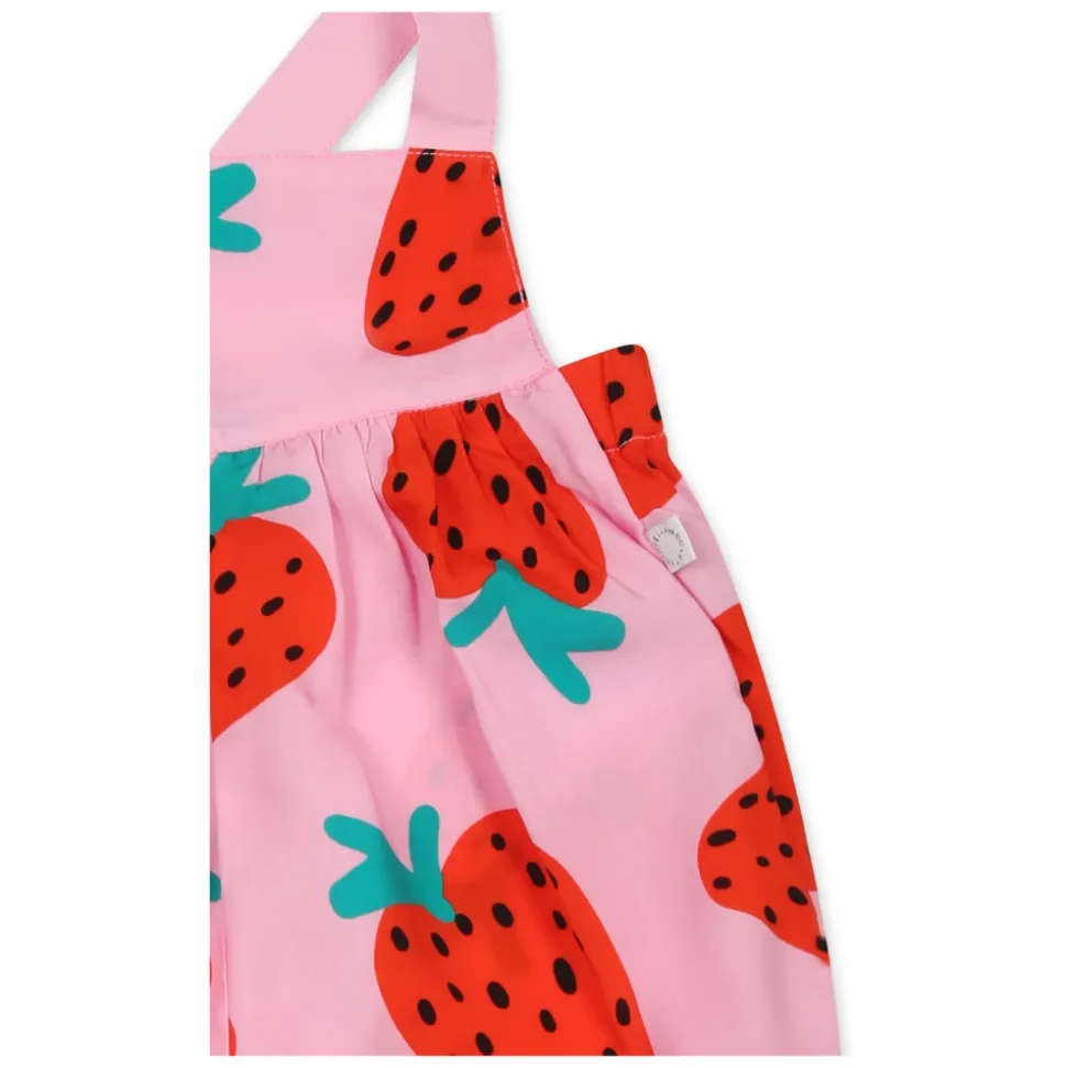 Roze Aardbei Romper met Vierkante Halslijn