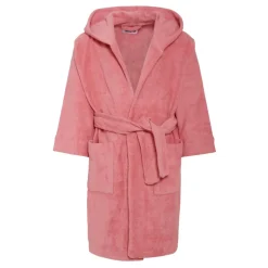Roze Badjas van badstof met capuchon en zakken