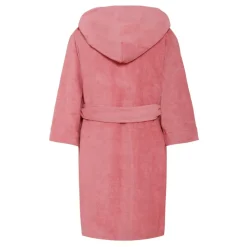 Roze Badjas van badstof met capuchon en zakken