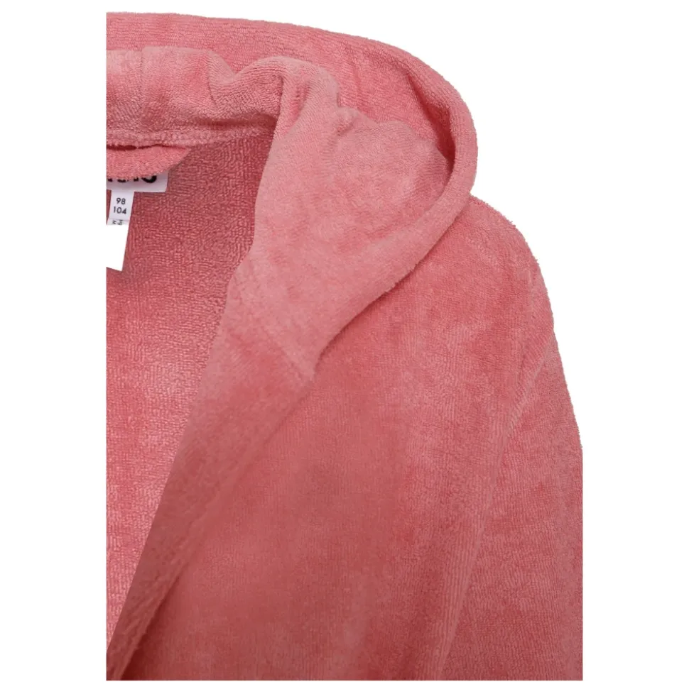 Roze Badjas van badstof met capuchon en zakken