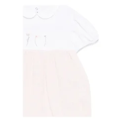 Roze Bodysuit met Ruitjes en Bloemmotief