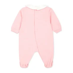 Roze fleece rompers met Teddy Bear