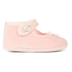 Roze Fluwelen Balletschoenen met Strik