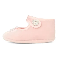 Roze Fluwelen Balletschoenen met Strik
