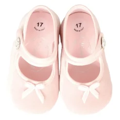 Roze Fluwelen Balletschoenen met Strik