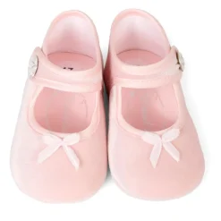 Roze Fluwelen Balletschoenen met Strik