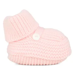 Roze Gebreide Baby Slofjes