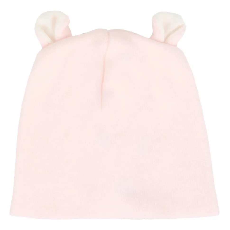 Roze Gebreide Wollen Baby Muts