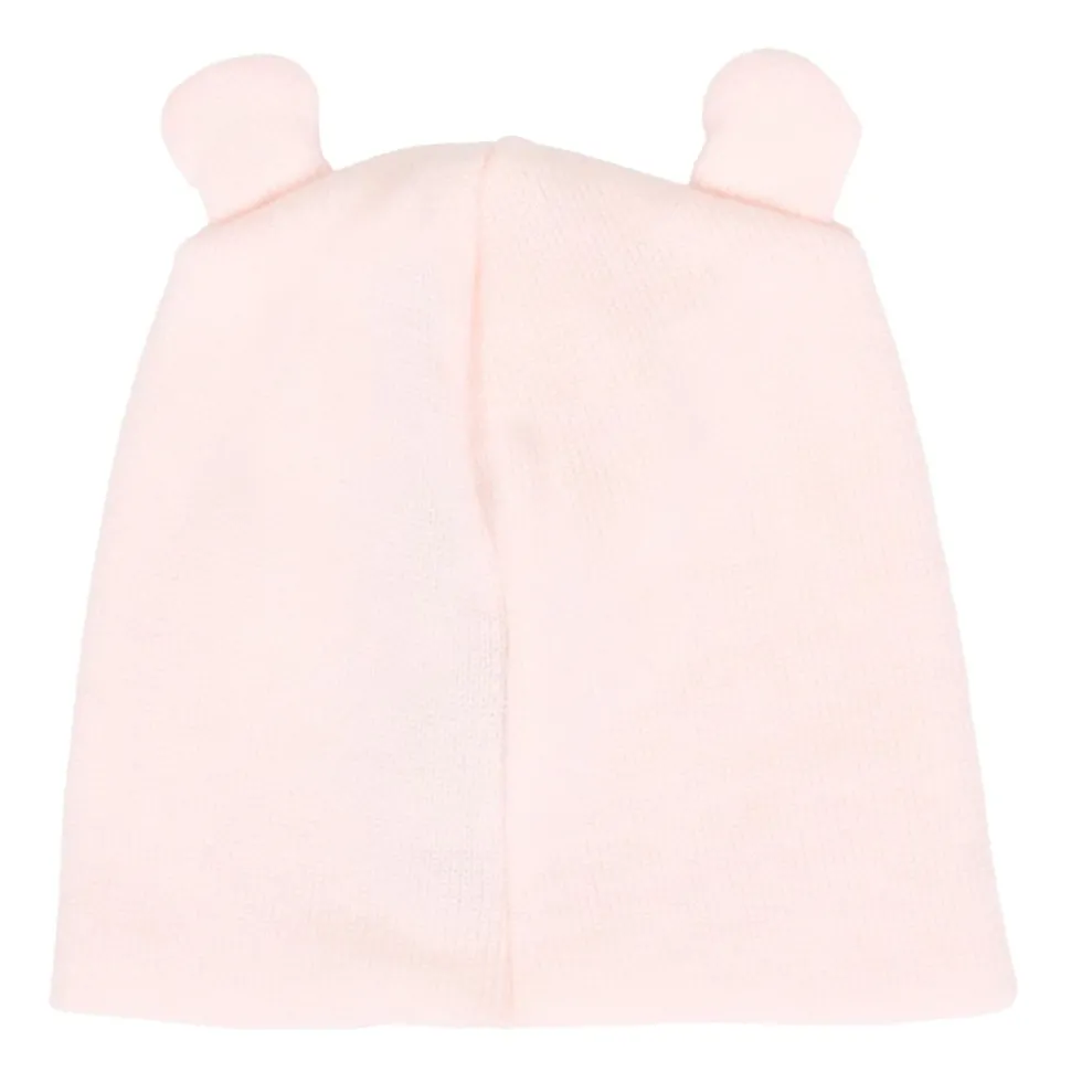 Roze Gebreide Wollen Baby Muts