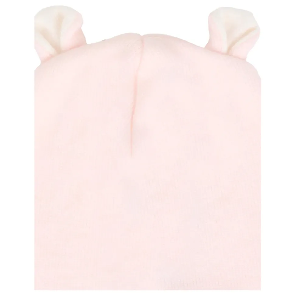 Roze Gebreide Wollen Baby Muts