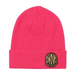 Roze Geribbelde Gebreide Muts