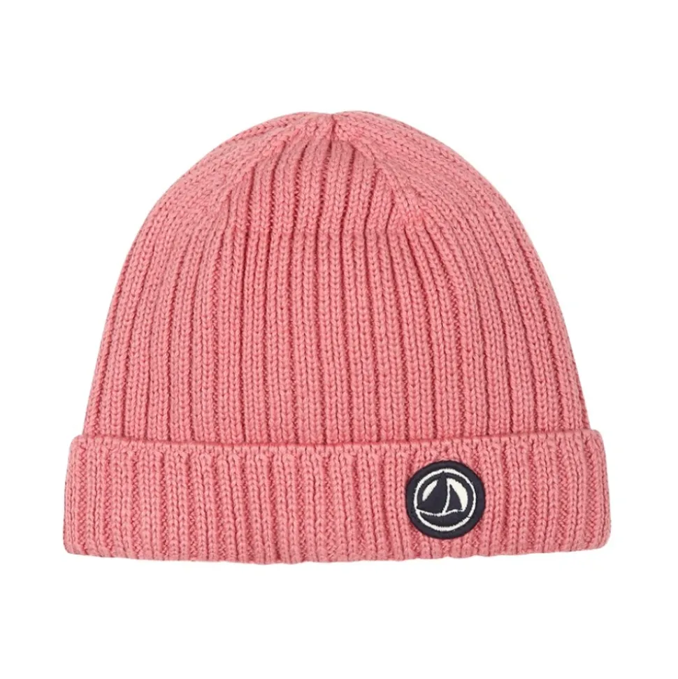 Roze Geribbelde Katoenen Beanie Muts