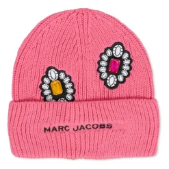 Roze Geribbelde Muts met Logo Borduurwerk