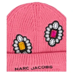 Roze Geribbelde Muts met Logo Borduurwerk