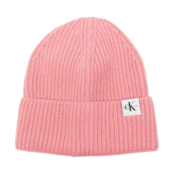 Roze Geribbelde Textuur Logo Patch Hoed