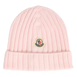 Roze Geribbelde Wollen Beanie Muts