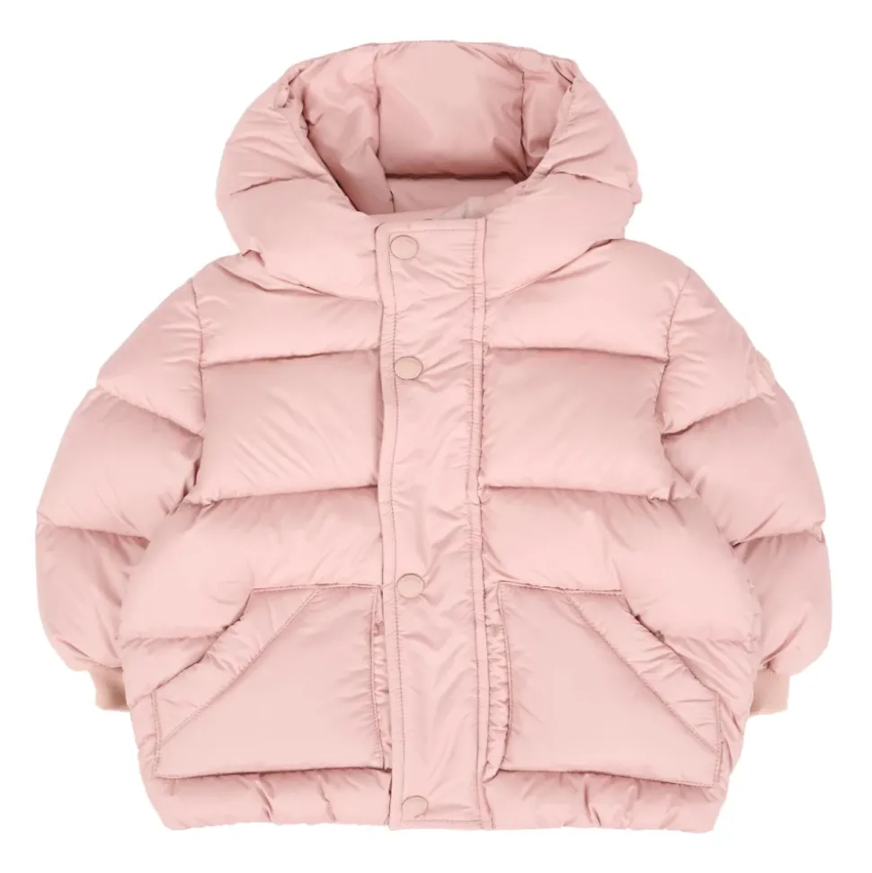 Roze Gewatteerde Donsjack met Capuchon