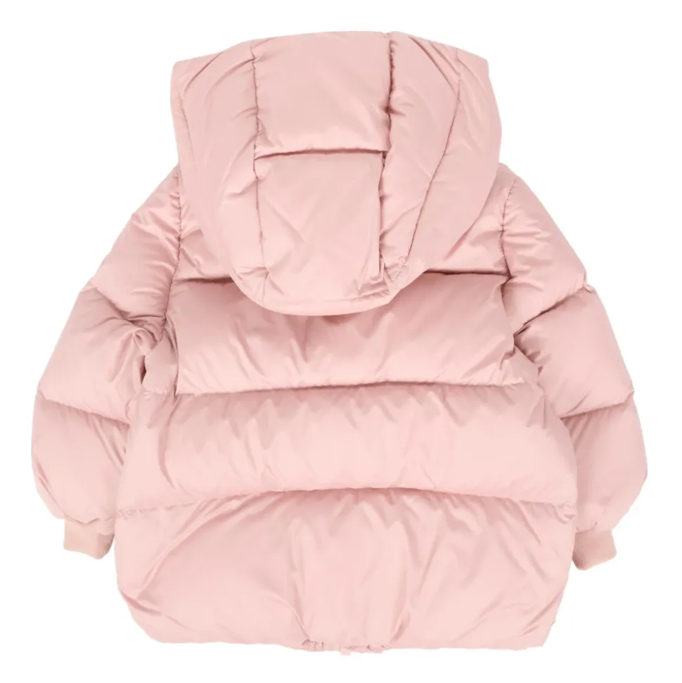 Roze Gewatteerde Donsjack met Capuchon