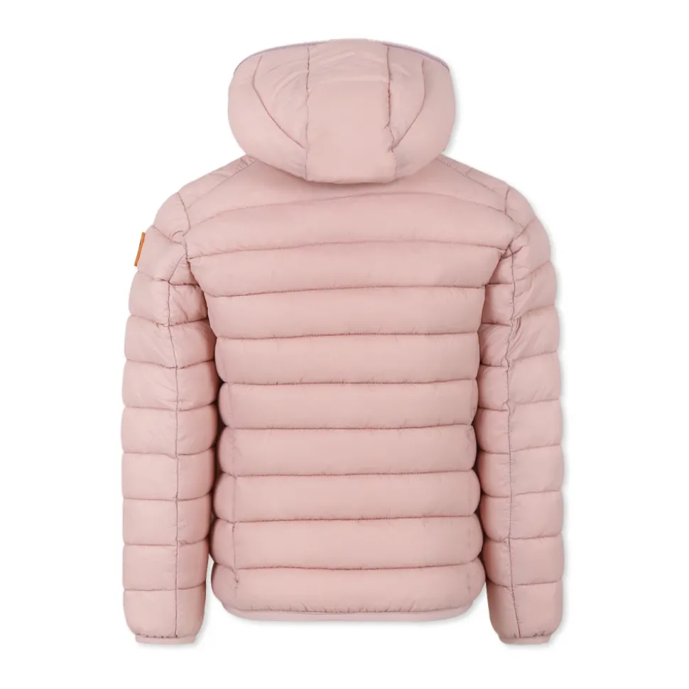 Roze Gewatteerde Donsjas met Capuchon