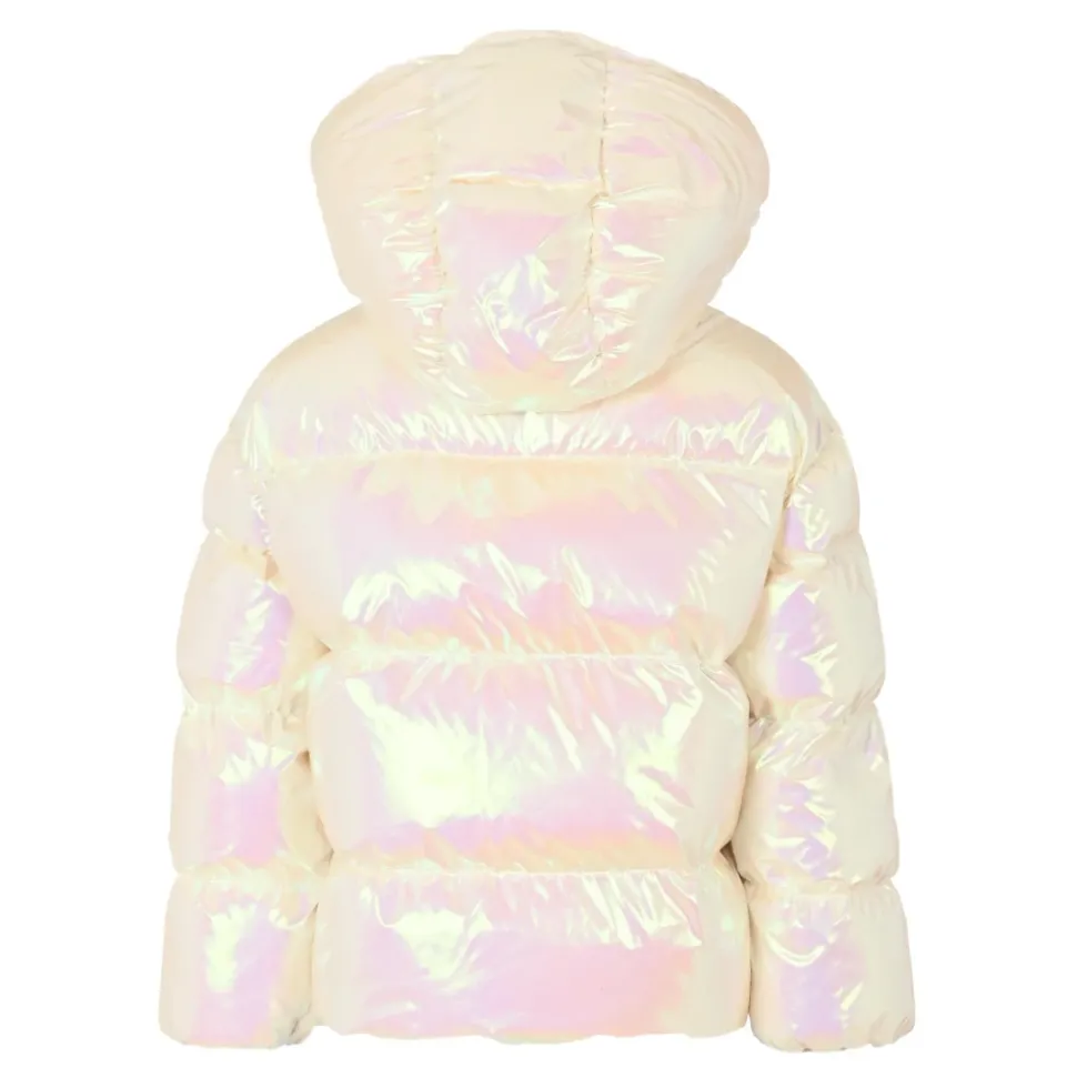 Roze Gewatteerde Donsjas met Capuchon