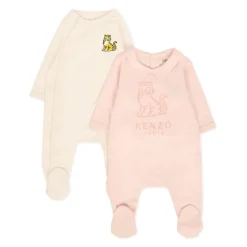 Roze Katoenen Babygrow Set met Tijger