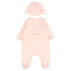 Roze Katoenen Babypakje en Hoed Set
