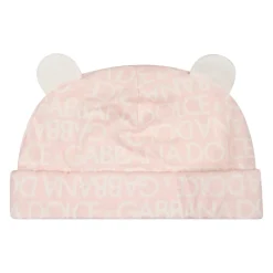 Roze Katoenen Babypakje Slabbetje Muts Set