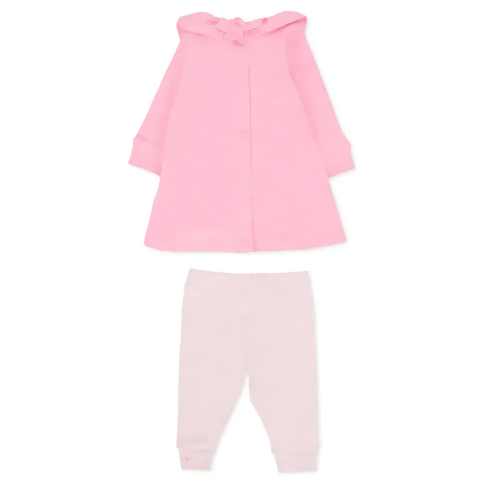 Roze Katoenen Jurk en Legging Set