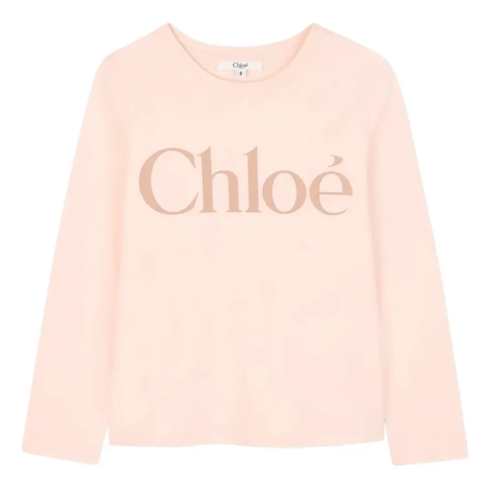 Roze Katoenen Longsleeve T-shirt