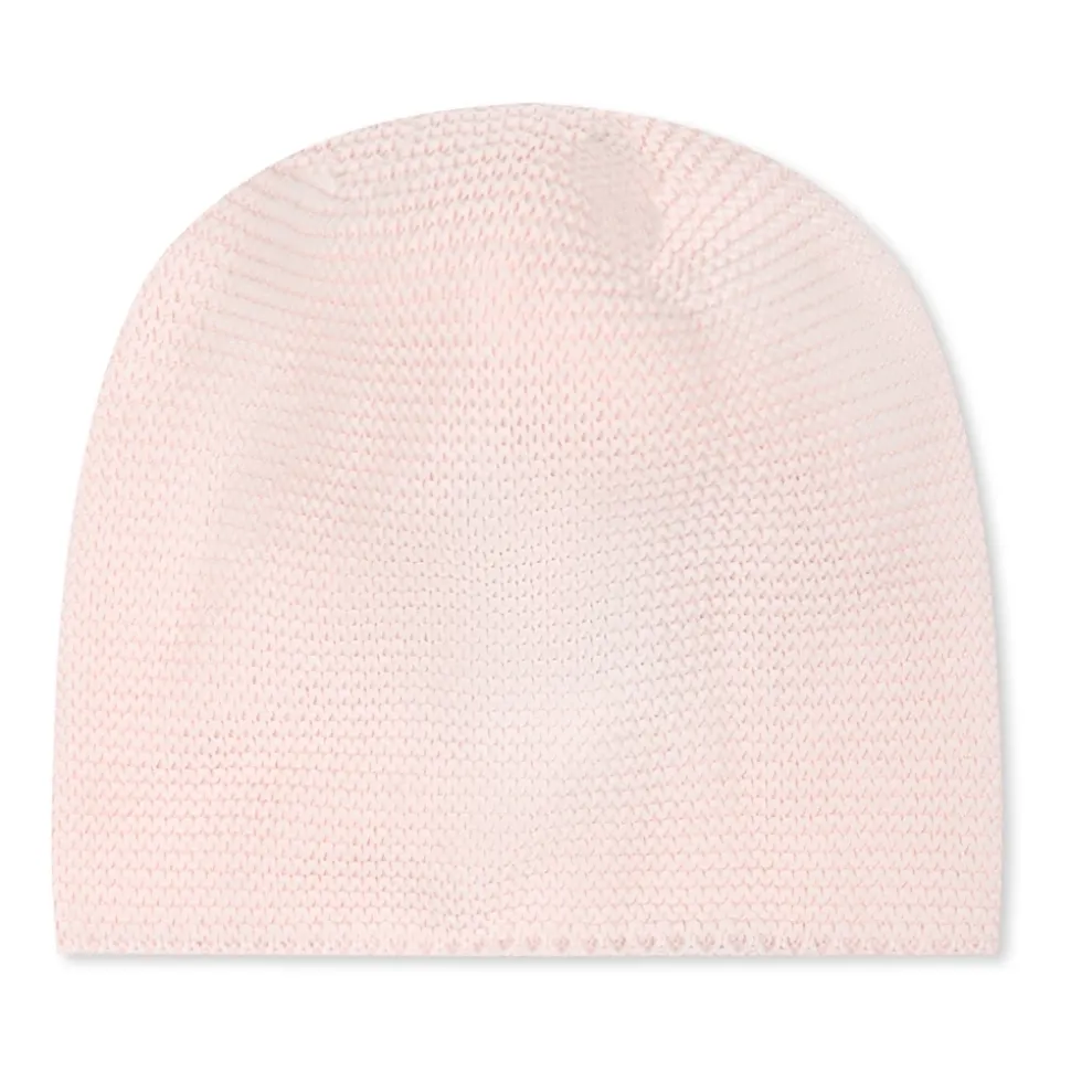Roze Katoenen Pasgeboren Tricotmuts