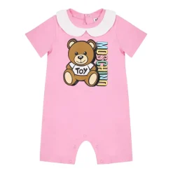 Roze Katoenen Romper Bib Muts Set