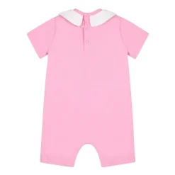 Roze Katoenen Romper Bib Muts Set