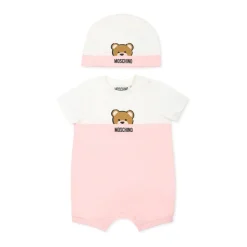 Roze Katoenen Romperset met Teddybeer