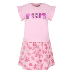 Roze Katoenen Sportpak met Teddy Bear Print