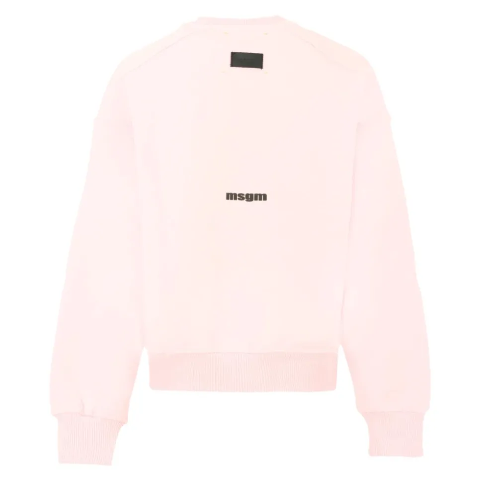 Roze Katoenen Sweatshirt met Logopatch