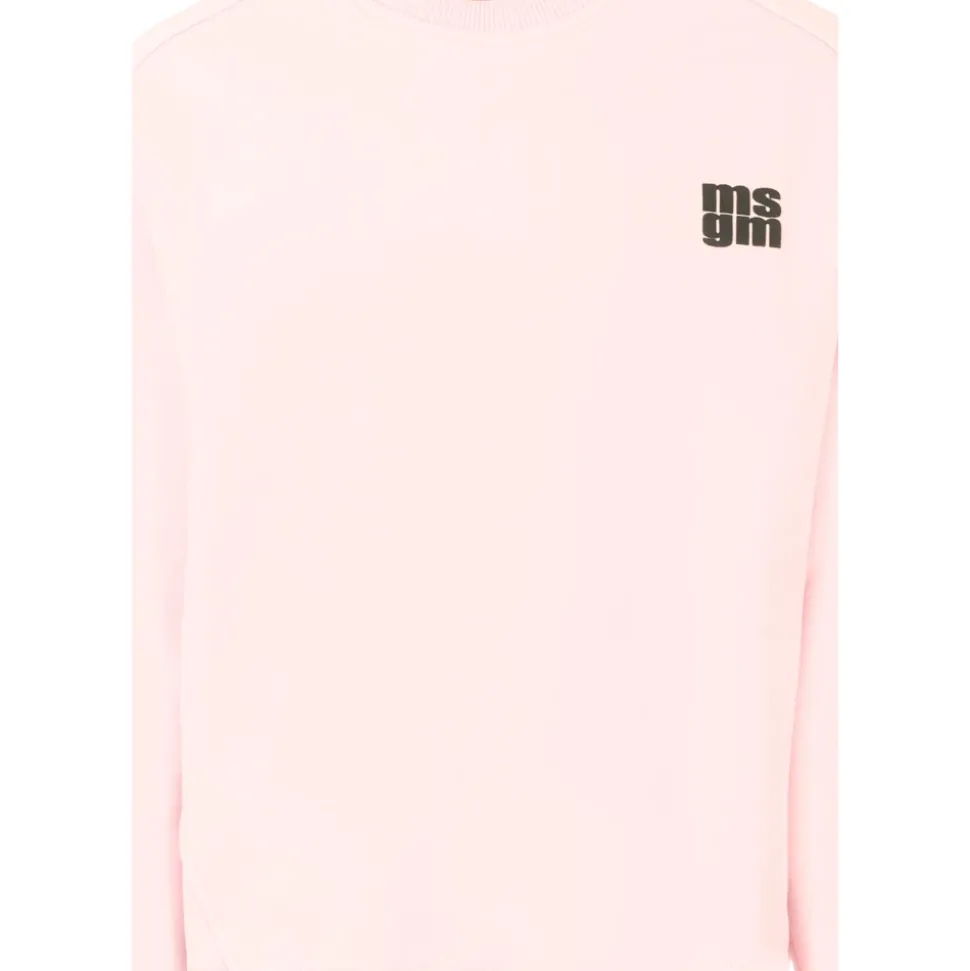 Roze Katoenen Sweatshirt met Logopatch