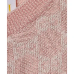 Roze Kinderjurk Wol Jacquard Romper