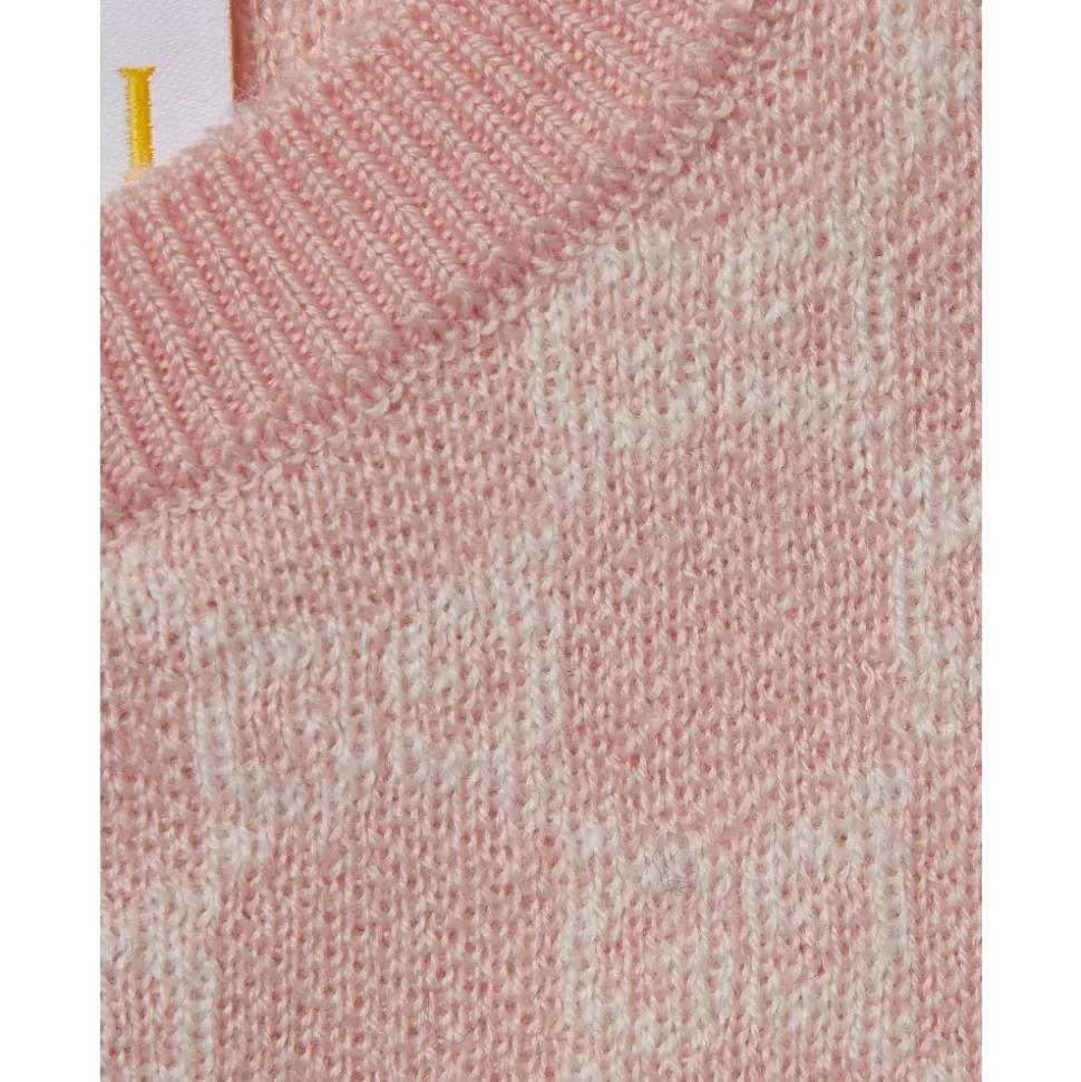 Roze Kinderjurk Wol Jacquard Romper