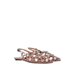 Roze Leren Ballet Flats