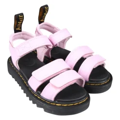 Roze Leren Sandalen met Velcro Sluiting