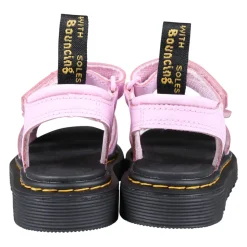 Roze Leren Sandalen met Velcro Sluiting