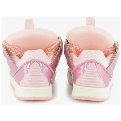 Roze Leren Sneakers met Kettingveters