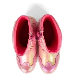 Roze Metallic Franje Enkellaarzen