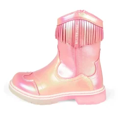 Roze Metallic Franje Enkellaarzen