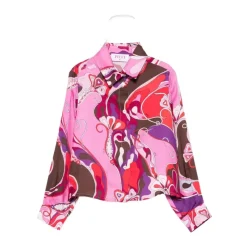 Roze Orchideeënprint Zijden Overhemd