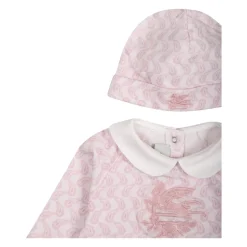 Roze Paisley Romper en Hoed Set
